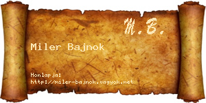 Miler Bajnok névjegykártya